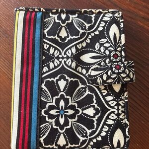 Vera Bradley Black and White Floral Passport and ID Wallet